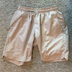 Men's Beige Athletic Swim Shorts
